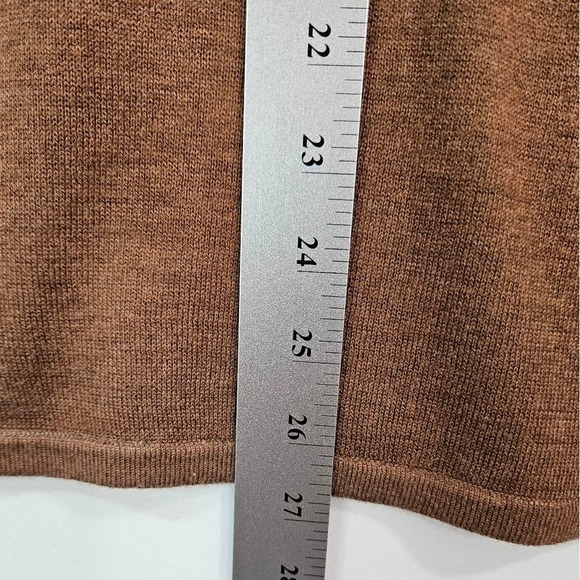 Chicos Brown Scoop Neck Sweater Top Large Chico 2 Cashmere Blend 3/4 Sleeve - Picture 4 of 7